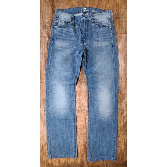 7 for all Mankind Slimmy Straight leg Denim Jeans Size 28 (Actual 30") - Picture 4 of 8